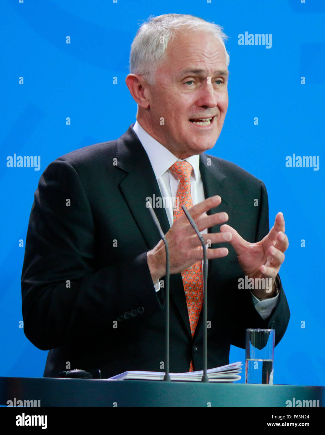 Malcolm Turnbull - Treffen der dt. Bundeskanzlerin mit dem australischen Ministerpraesidenten, Bundeskanzleramt, 13. November 20 Stock Photo