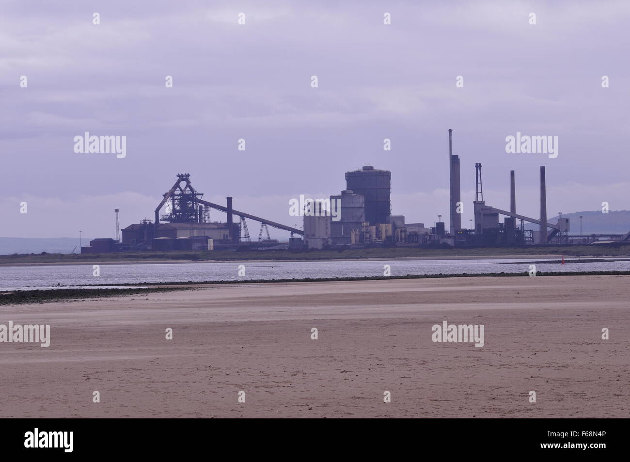 Redcar steelworks seen from Tees Mouth Cleveland UK Stock Photo