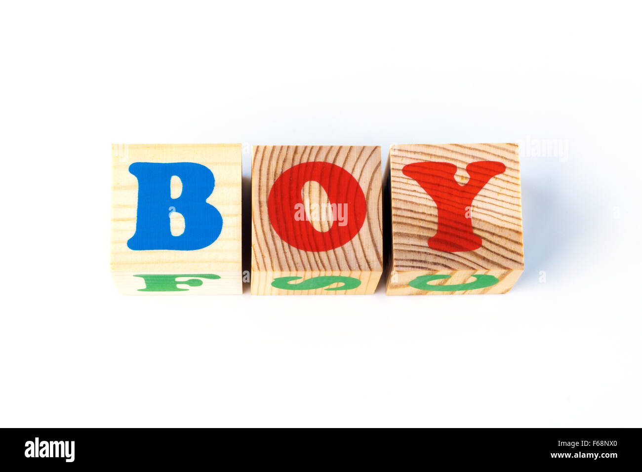 Wooden cubes with inscription Boy Stock Photo