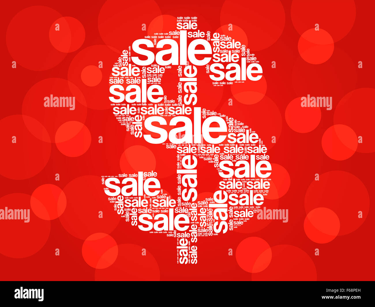 SALE. Dollar sign word cloud, business concept Stock Photo
