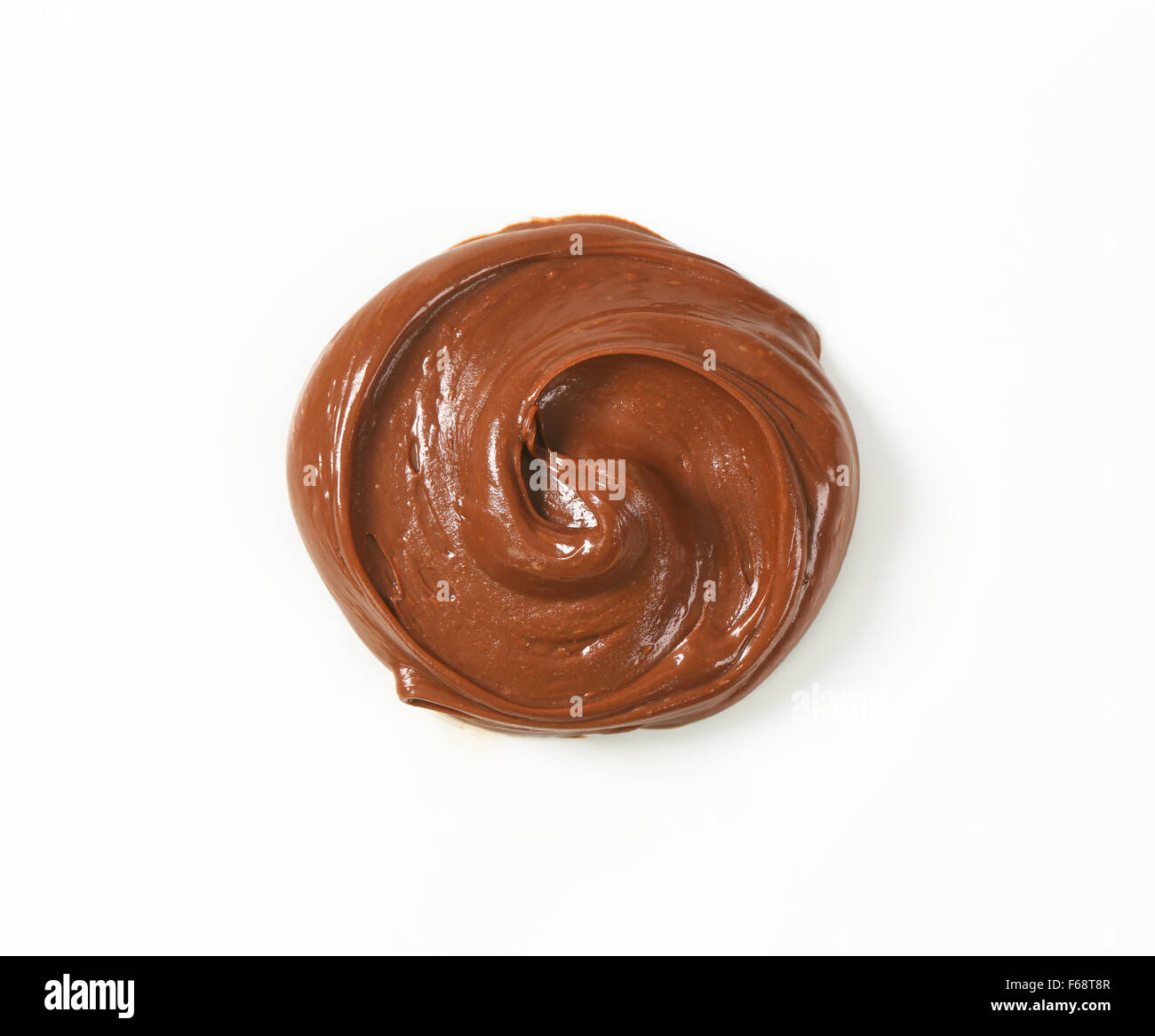 swirl of chocolate spread on white background Stock Photo