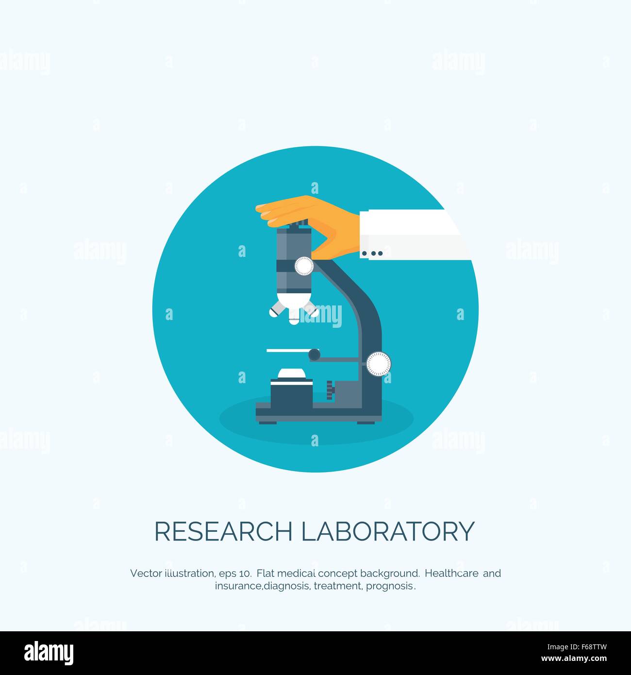 Vector illustration. Flat background with , microscope Stock Vector ...