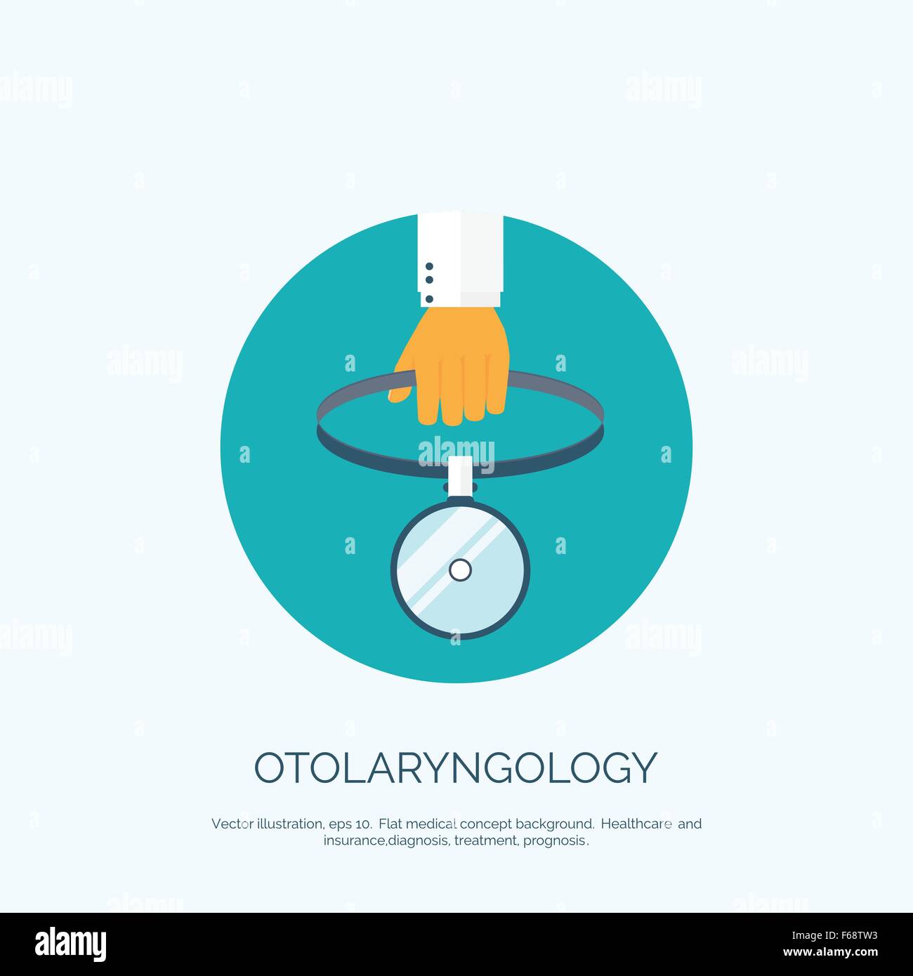 Vector illustration. Flat background with , medical mirror. First aid