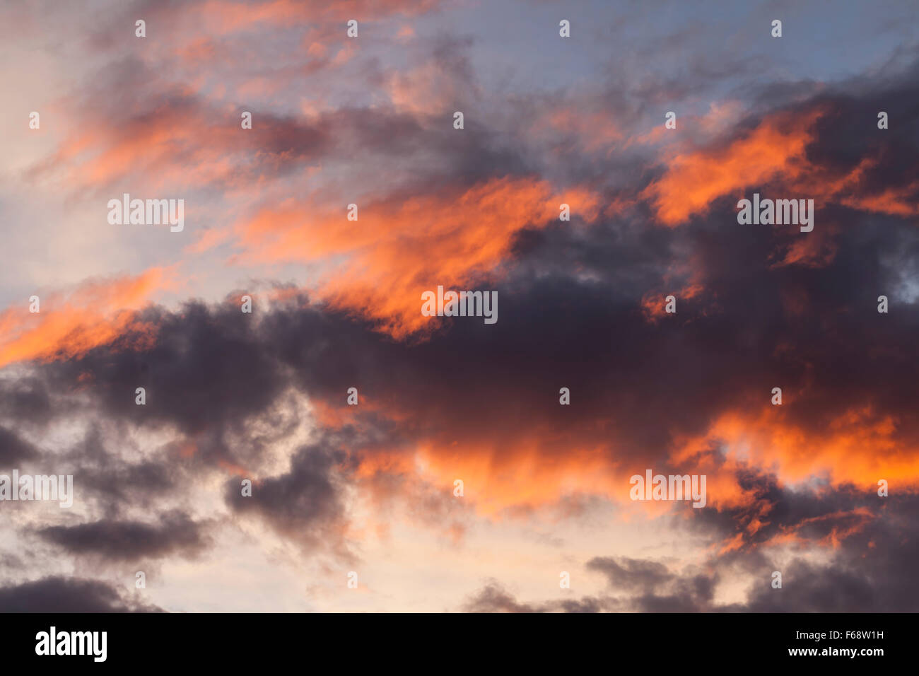 sunset with red clouds Stock Photo