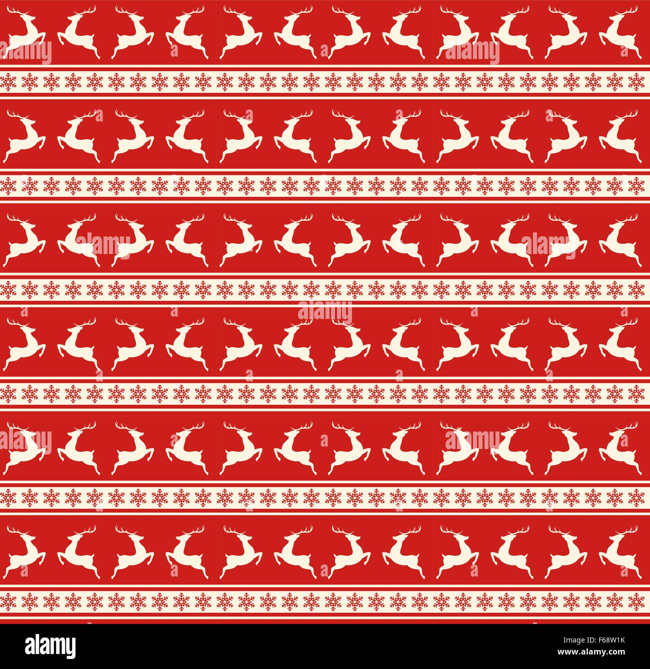 Seamless Christmas Traditional Pattern with Deers and Snowflakes Stock ...