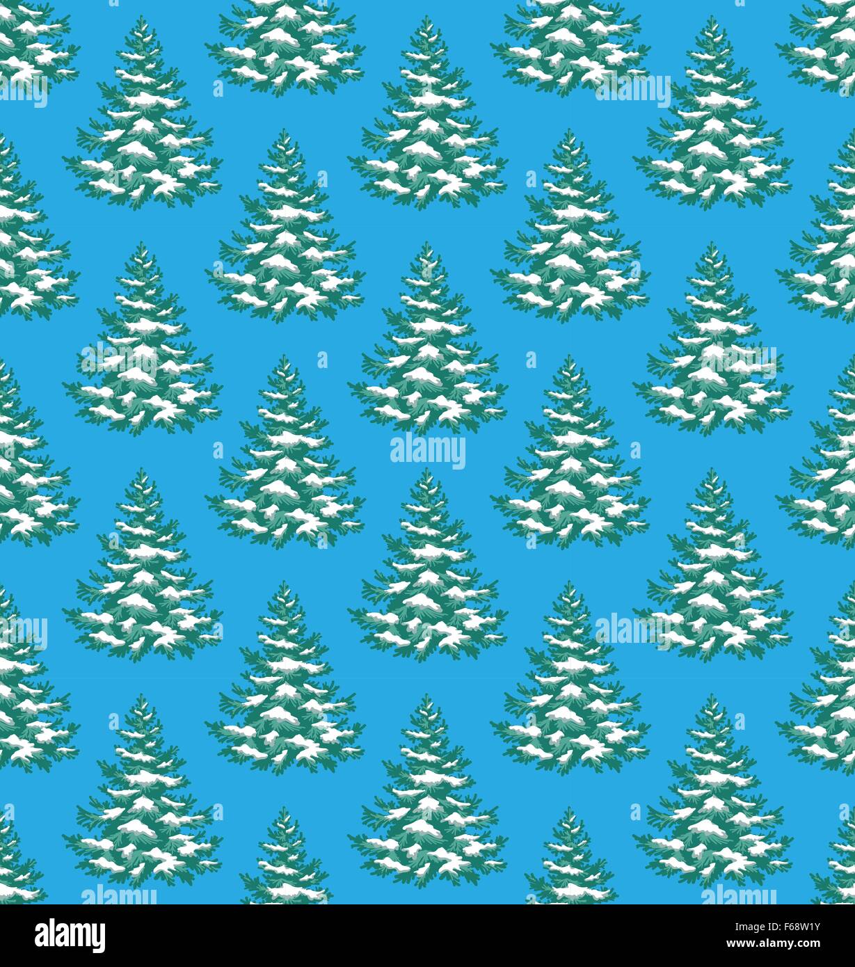 Seamless Pattern with Evergreen Christmas Tree Pine Fir Isolated Stock ...