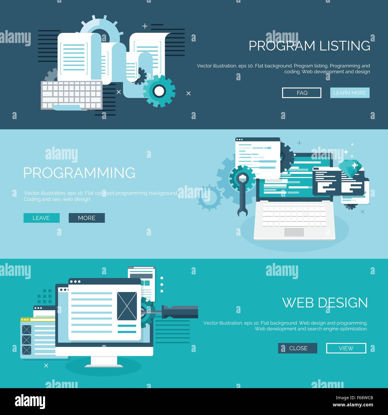 Vector illustration. Flat background. Coding, programming. SEO. Search ...