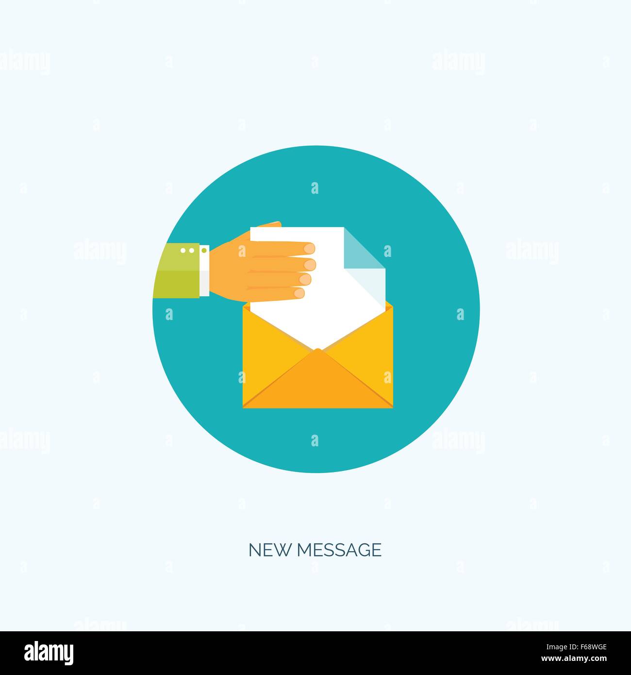 Vector illustration. Flat envelope. Emailing , global communication. Letter. Social network. Stock Vector