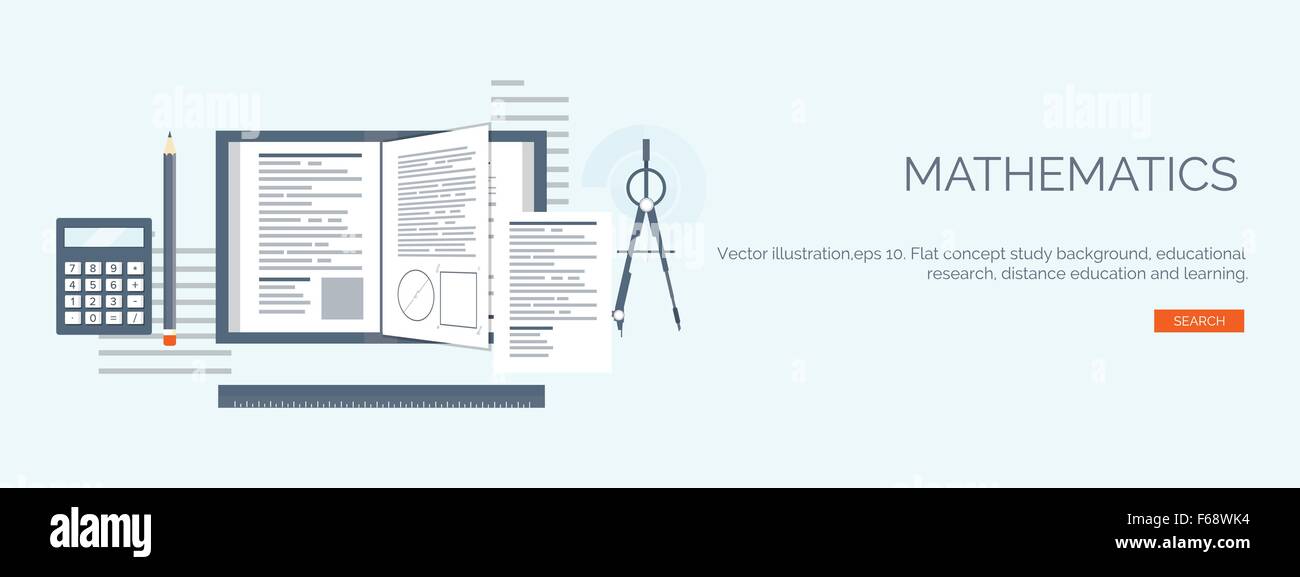 Vector illustration. Flat study backgrounds set. Education