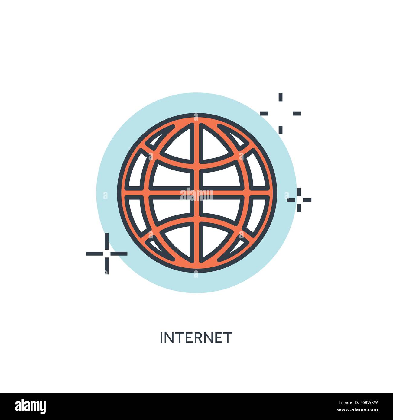 Flat lined internet icon. WWW Stock Vector Image & Art - Alamy