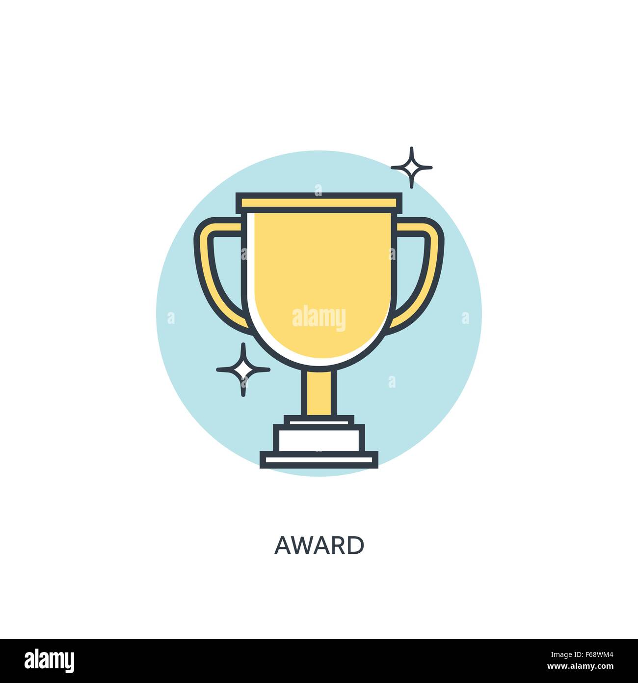 Flat lined trophy icon Stock Vector Image & Art - Alamy