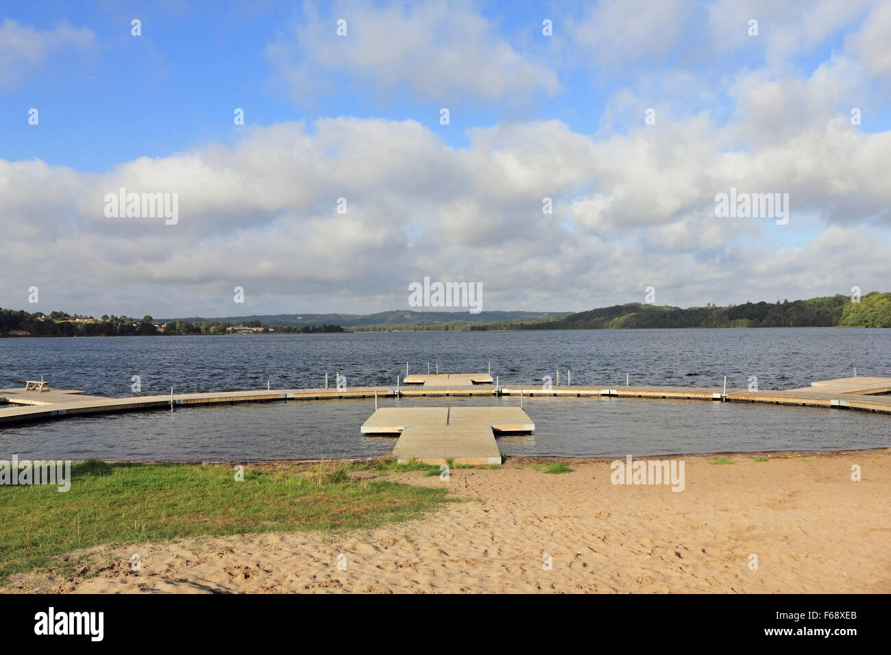 Midtjylland Denmark Fishing Lake District Stock Photos ...