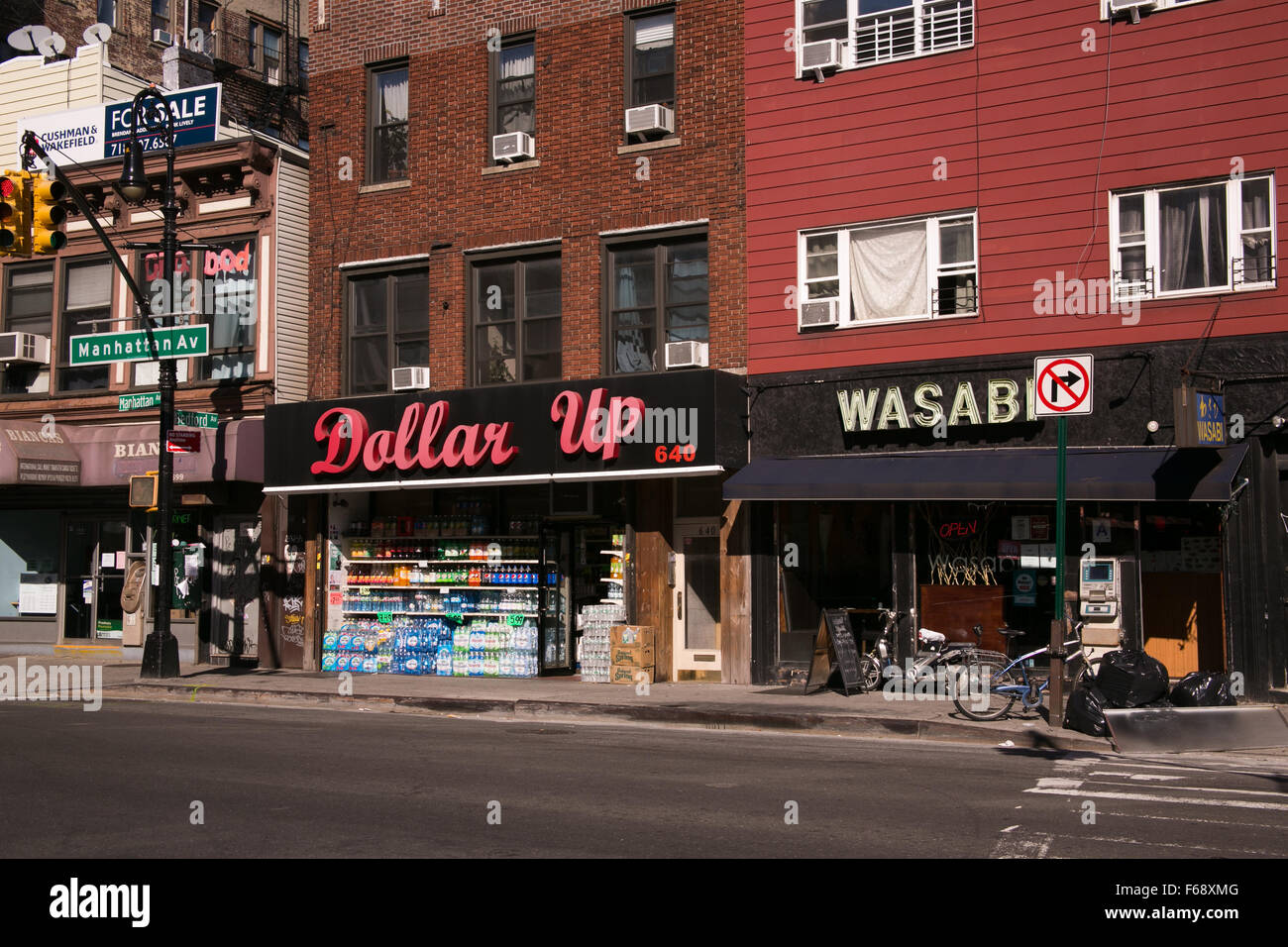 Stores on Manhattan Avenue in Greenpoint, Brooklyn Stock Photo Alamy