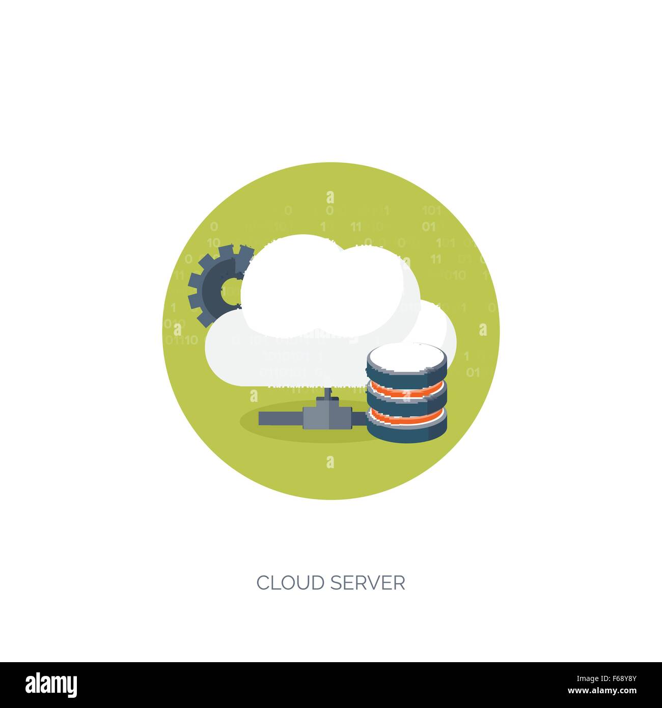 Vector illustration. Flat cloud computing background. Data storage ...