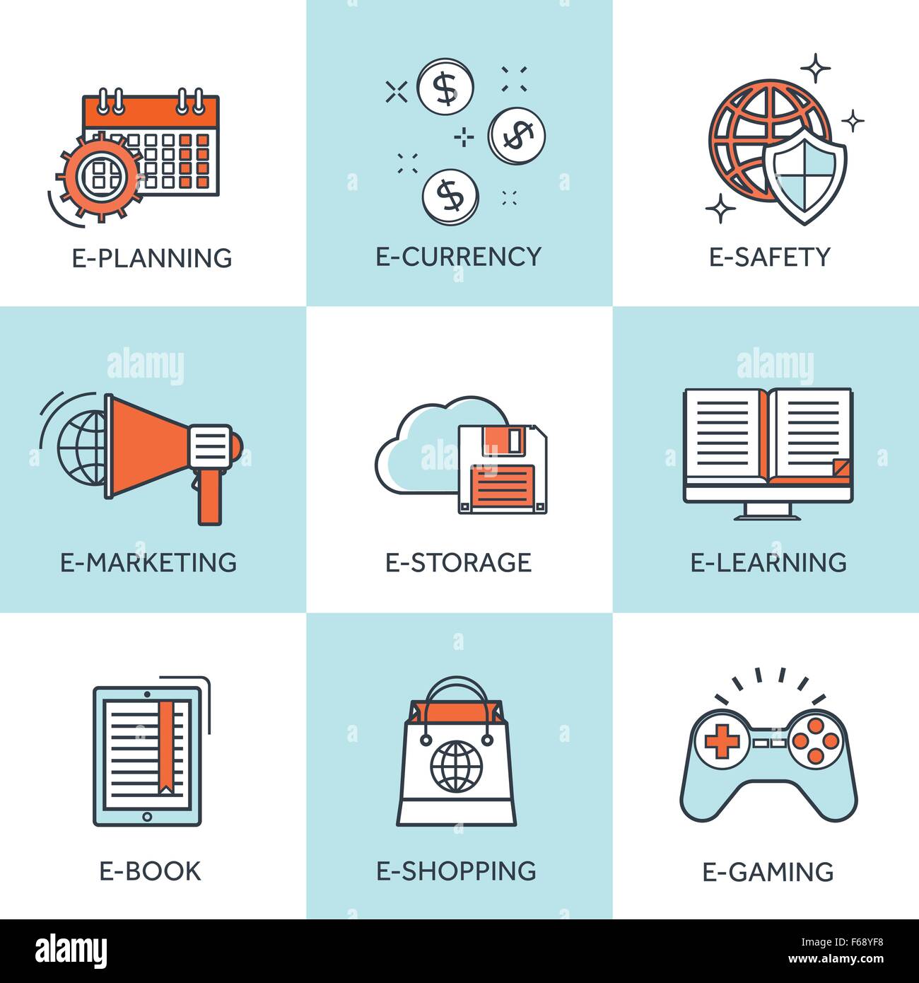 Vector illustration. Set of flat backgrounds with lined borders ...
