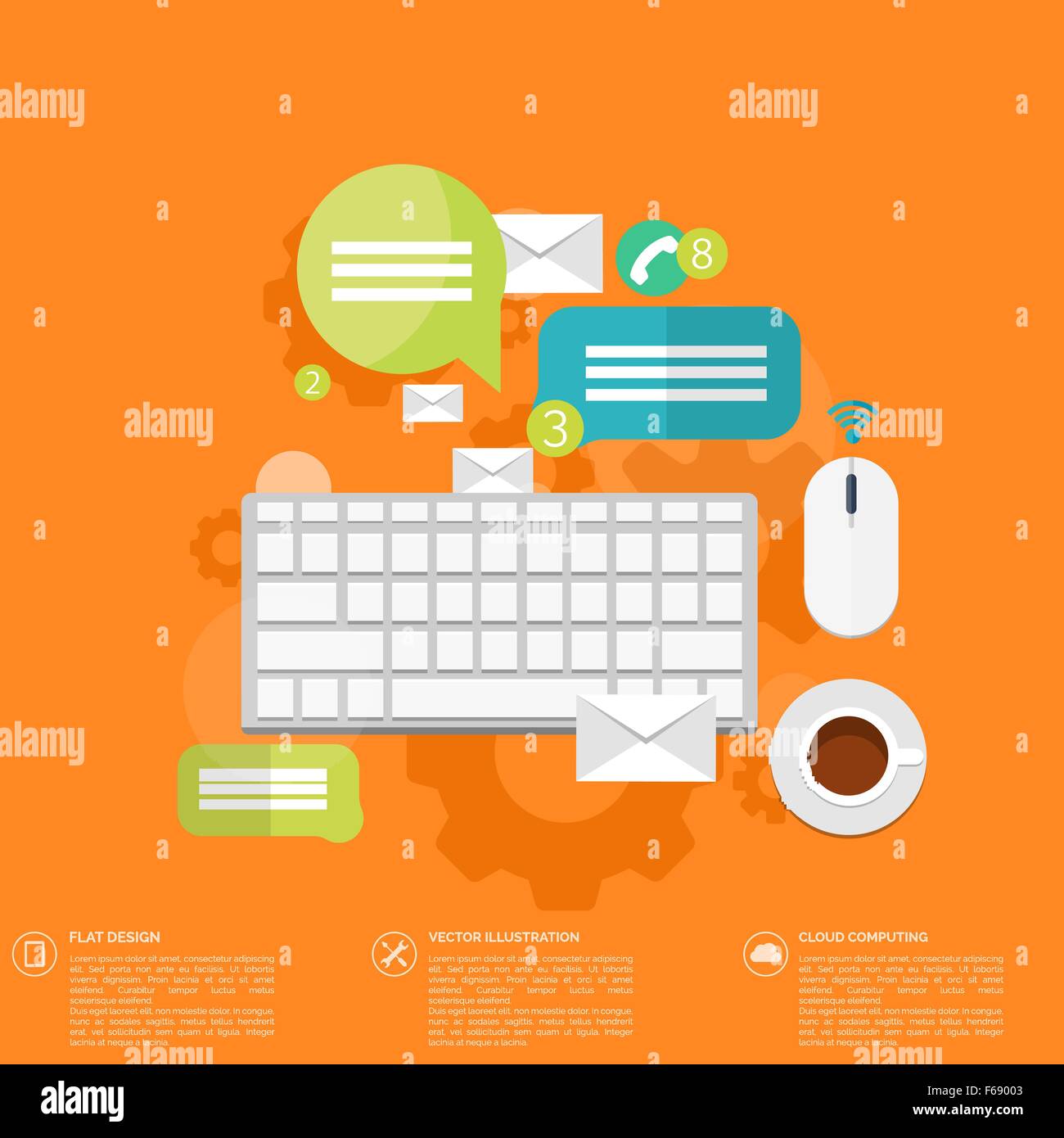 Flat keyboard icon. Contact, social network concept. Global ...