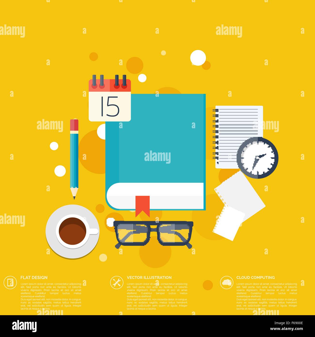 Briefing Computer Background Flat background with papers.Temwork concept. Global communication and ...