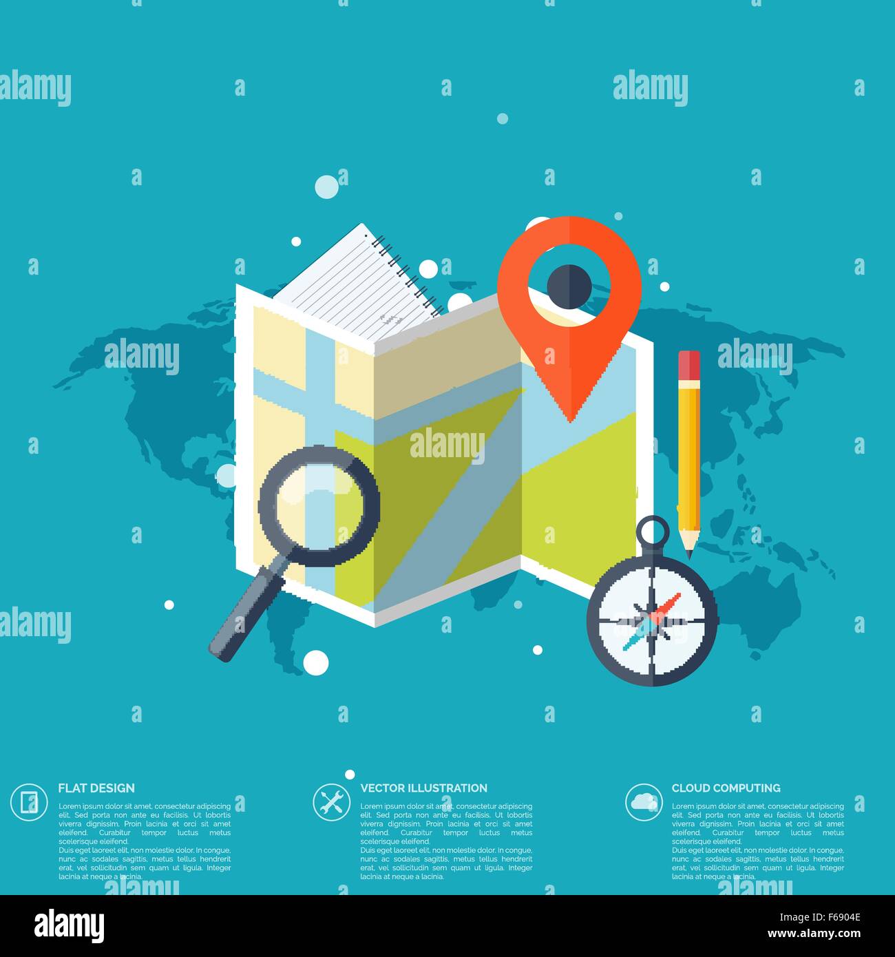 World travel concept background. Flat icons Stock Vector Image & Art ...