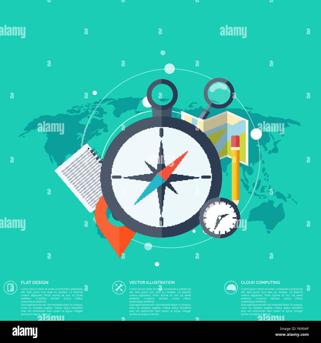 World travel concept background. Flat icons Stock Vector Image & Art ...