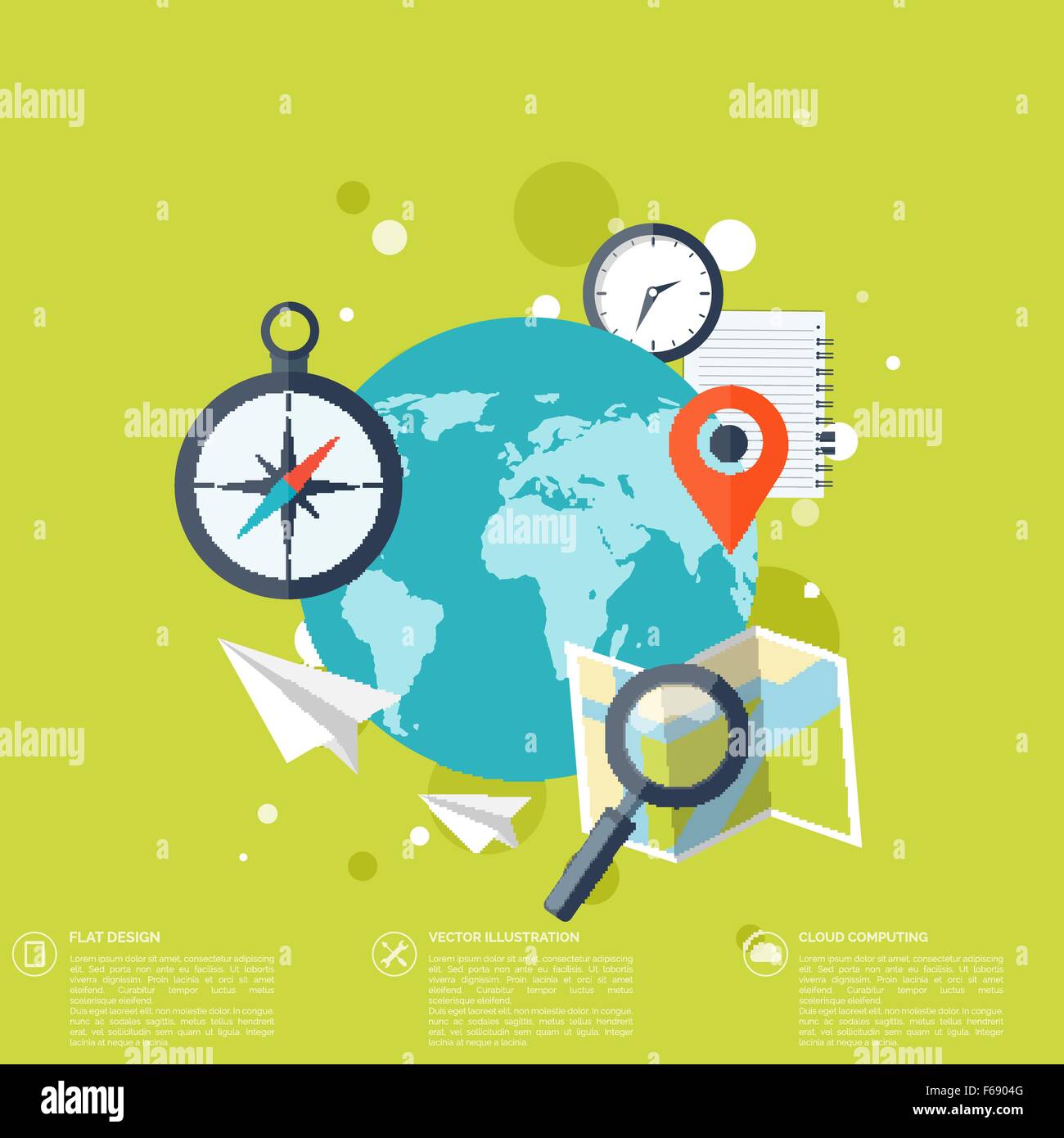 World travel concept background. Flat icons Stock Vector Image & Art ...