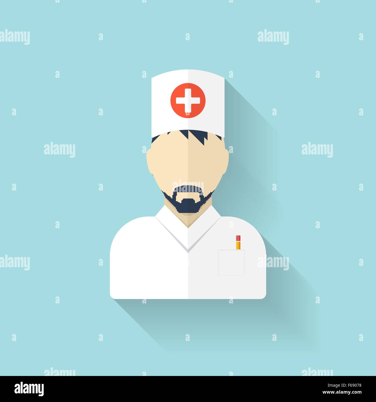 Flat medical doctor icon. Account profile avatar. Health care Stock ...