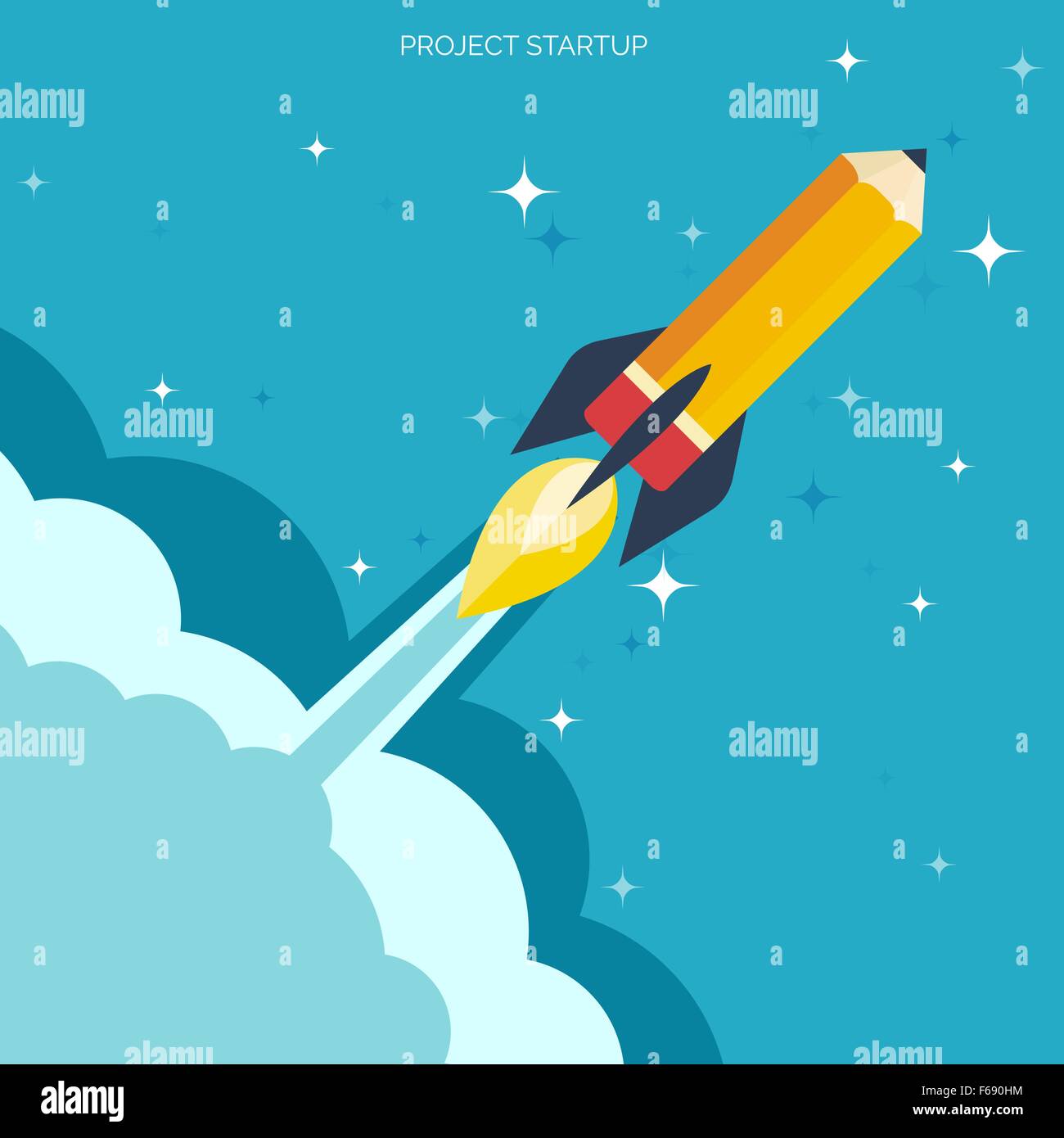 Flat rocket icon. Startup concept. Project development Stock Vector ...
