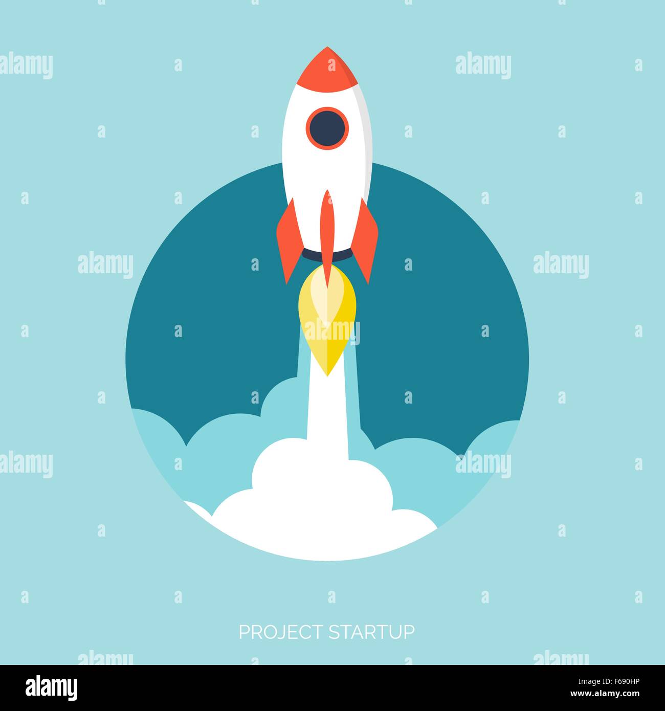 Flat rocket icon. Startup concept. Project development Stock Vector ...