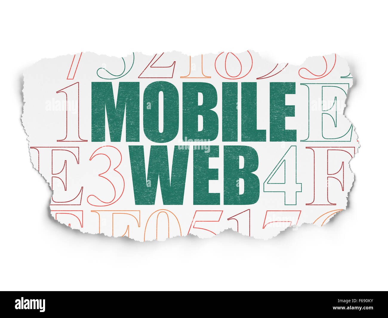 Web design concept: Mobile Web on Torn Paper background Stock Photo - Alamy