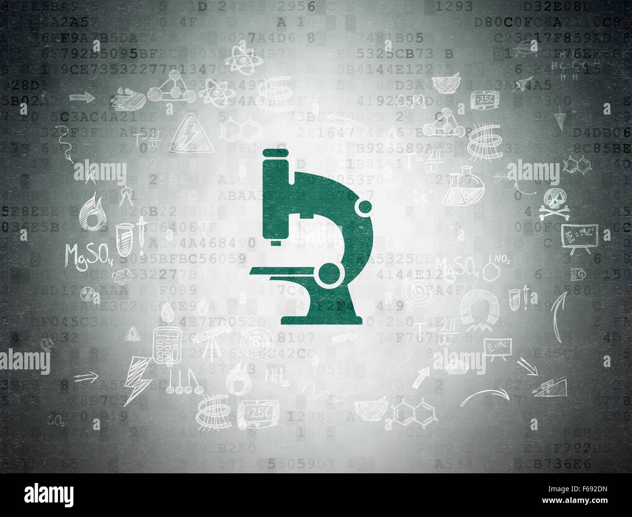 Science concept: Microscope on Digital Paper background Stock Photo - Alamy