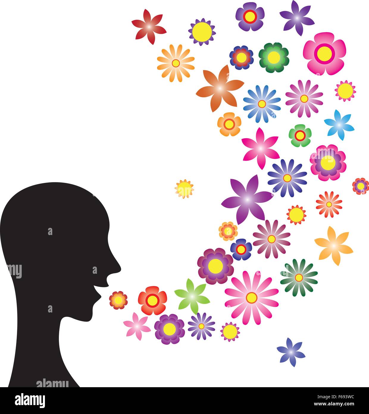 Speaking with flower language. beautiful and polite Stock Vector Image &  Art - Alamy