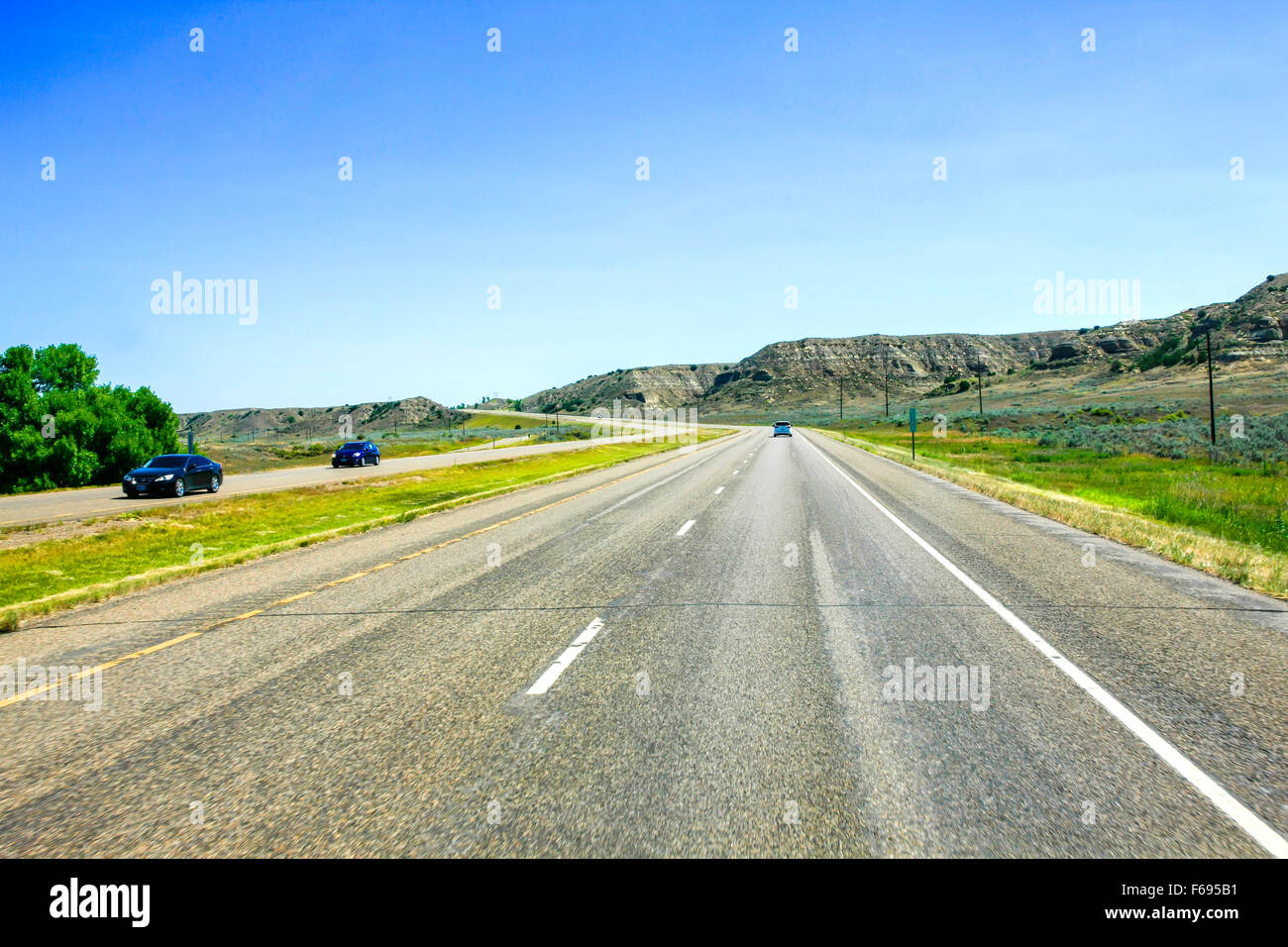 Interstate 94 in North Dakota, perhaps one of the straightest roads in