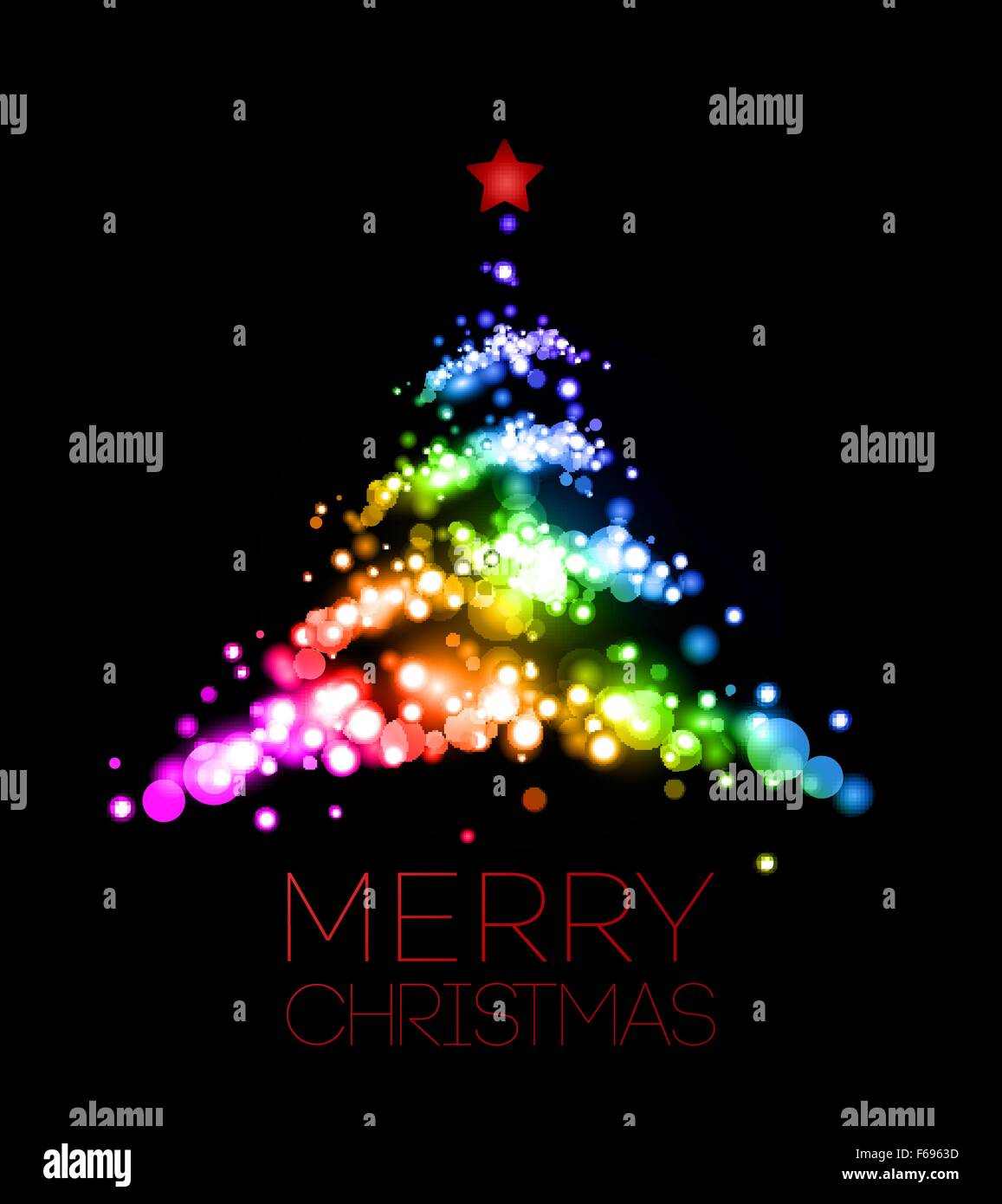 Shiny Christmas tree in black poster Stock Vector Image & Art - Alamy