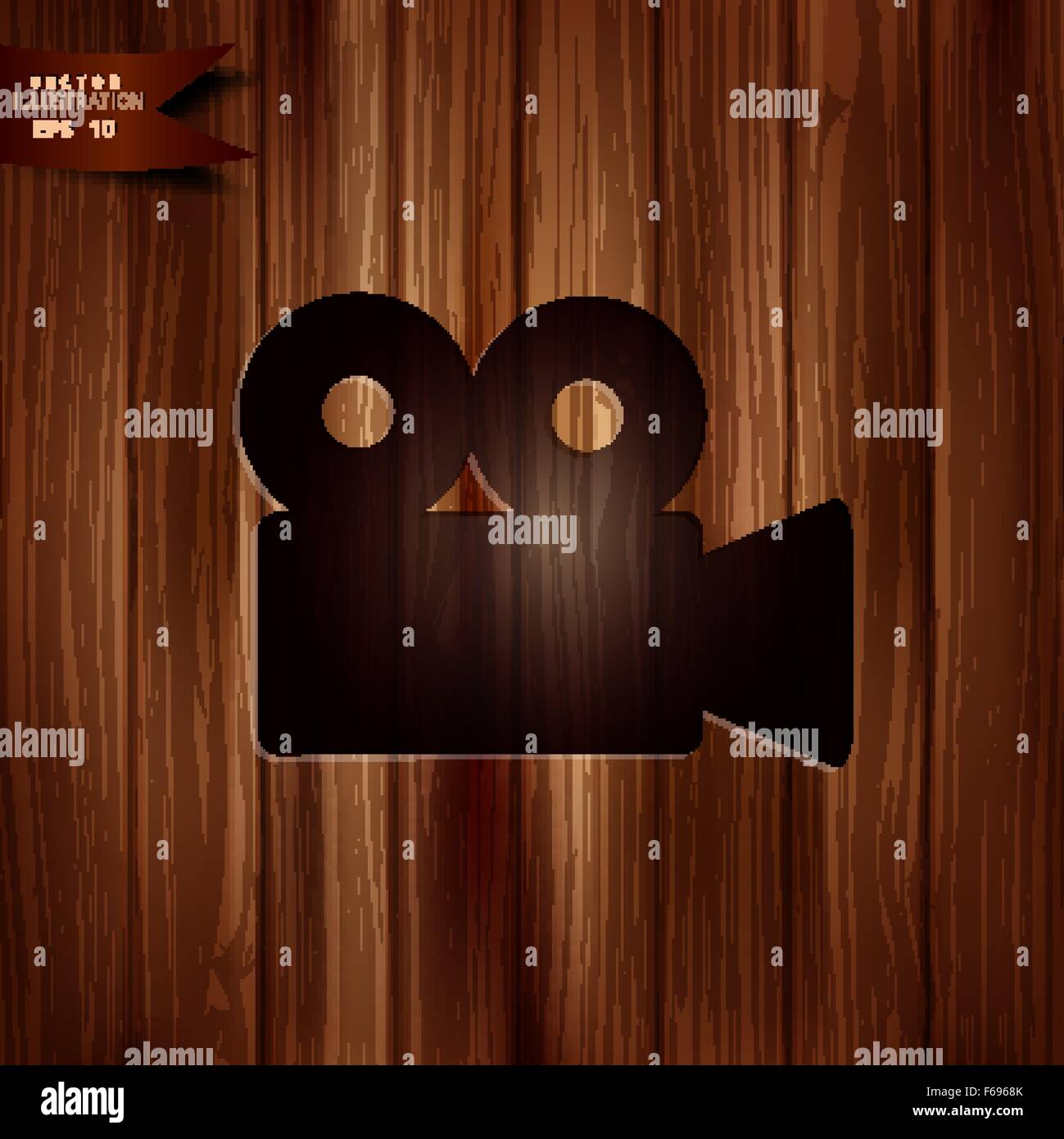 Video camera icon. Cinema symbol. Wooden texture Stock Vector Image & Art Alamy
