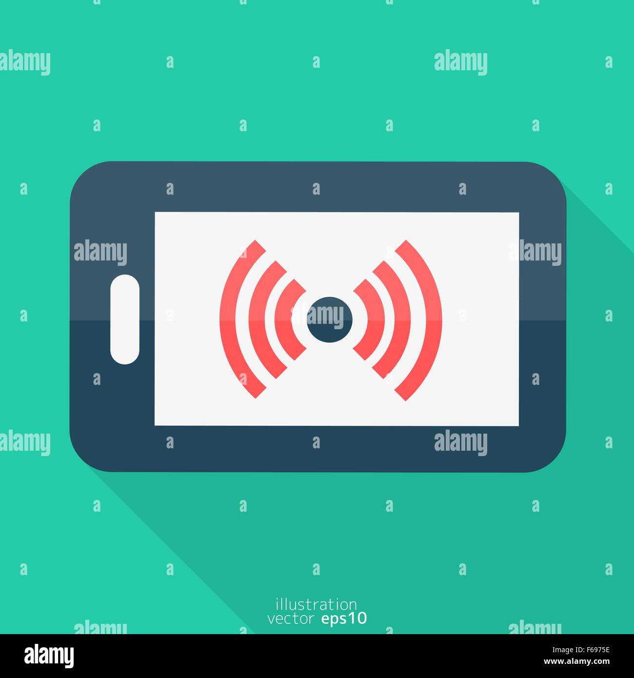 Smartphone. Flat design. Wireless icon Stock Vector Image & Art - Alamy
