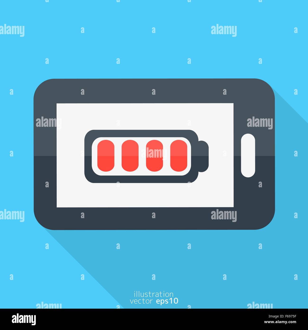 Smartphone. Flat design. Battery icon Stock Vector Image & Art - Alamy