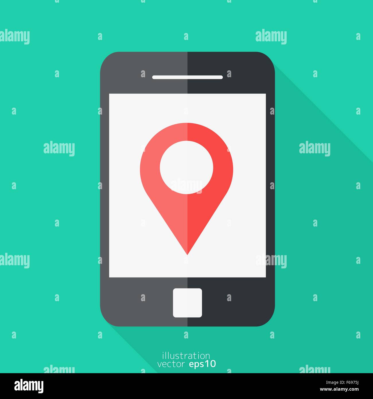 Smartphone. Flat design. Location icon Stock Vector Image & Art - Alamy