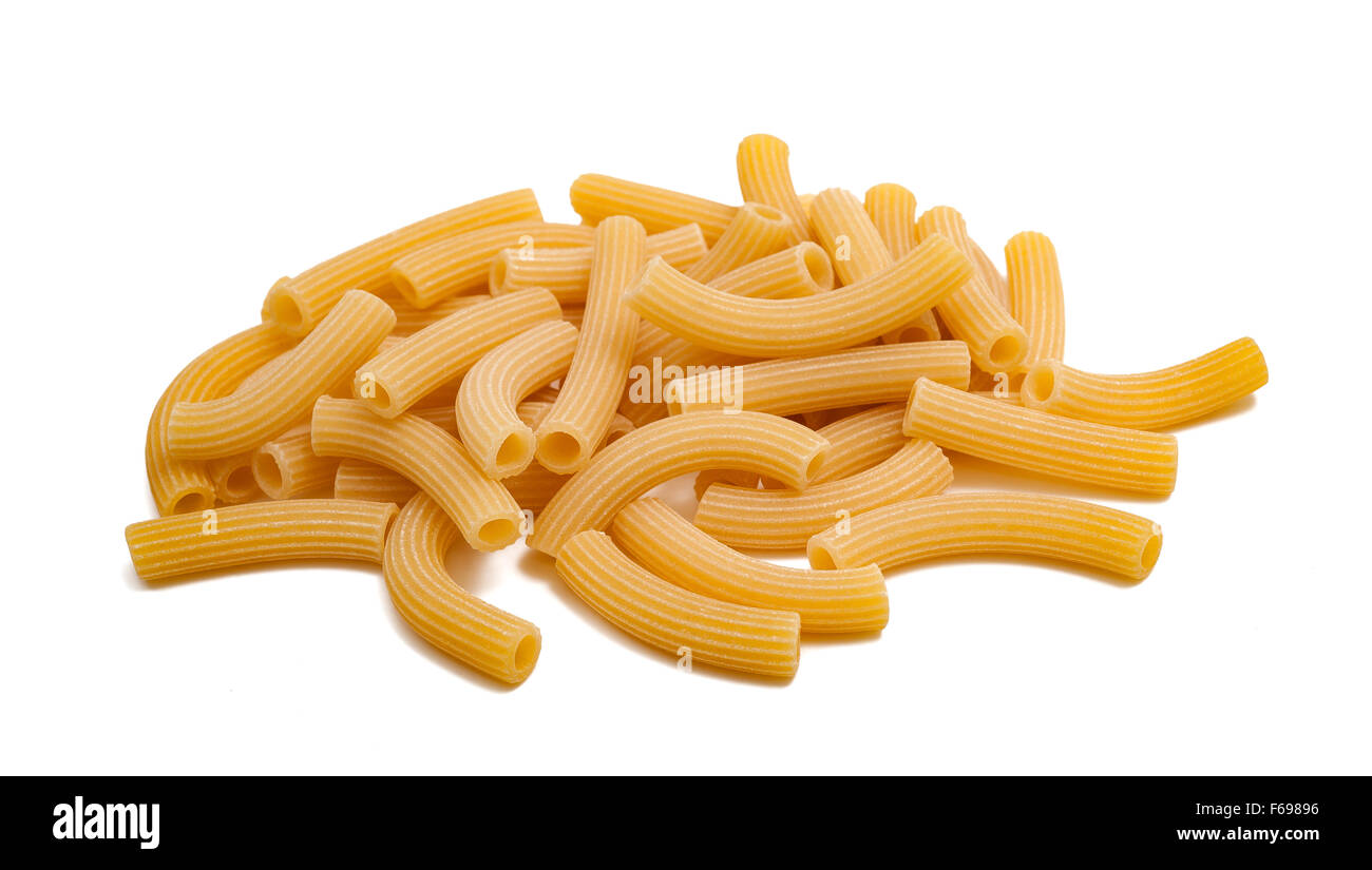 Macaroni pasta isolated on white background Stock Photo
