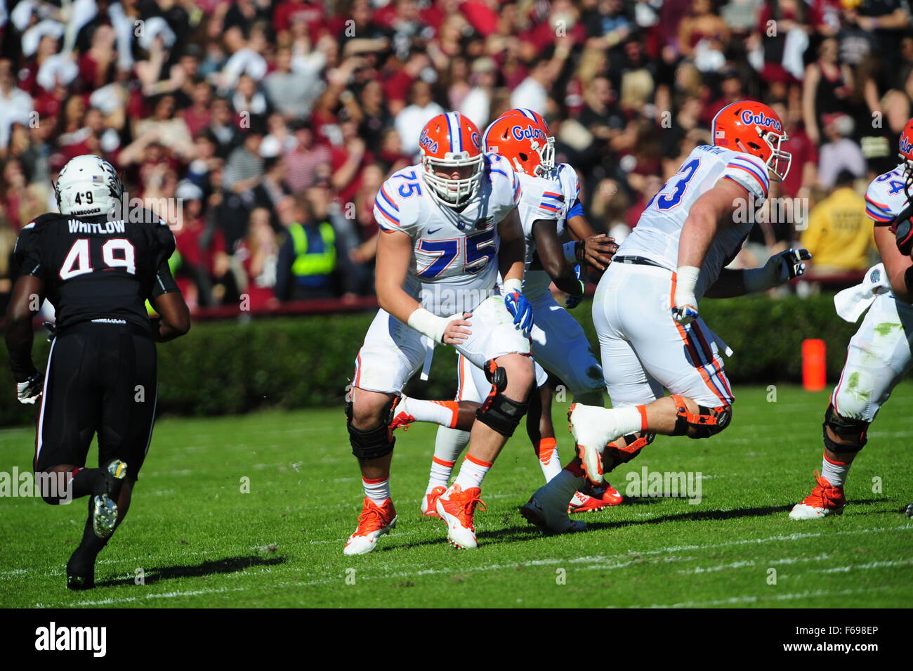 November 14 - Columbia, South Carolina, USA -.Florida OL Mason Halter ...