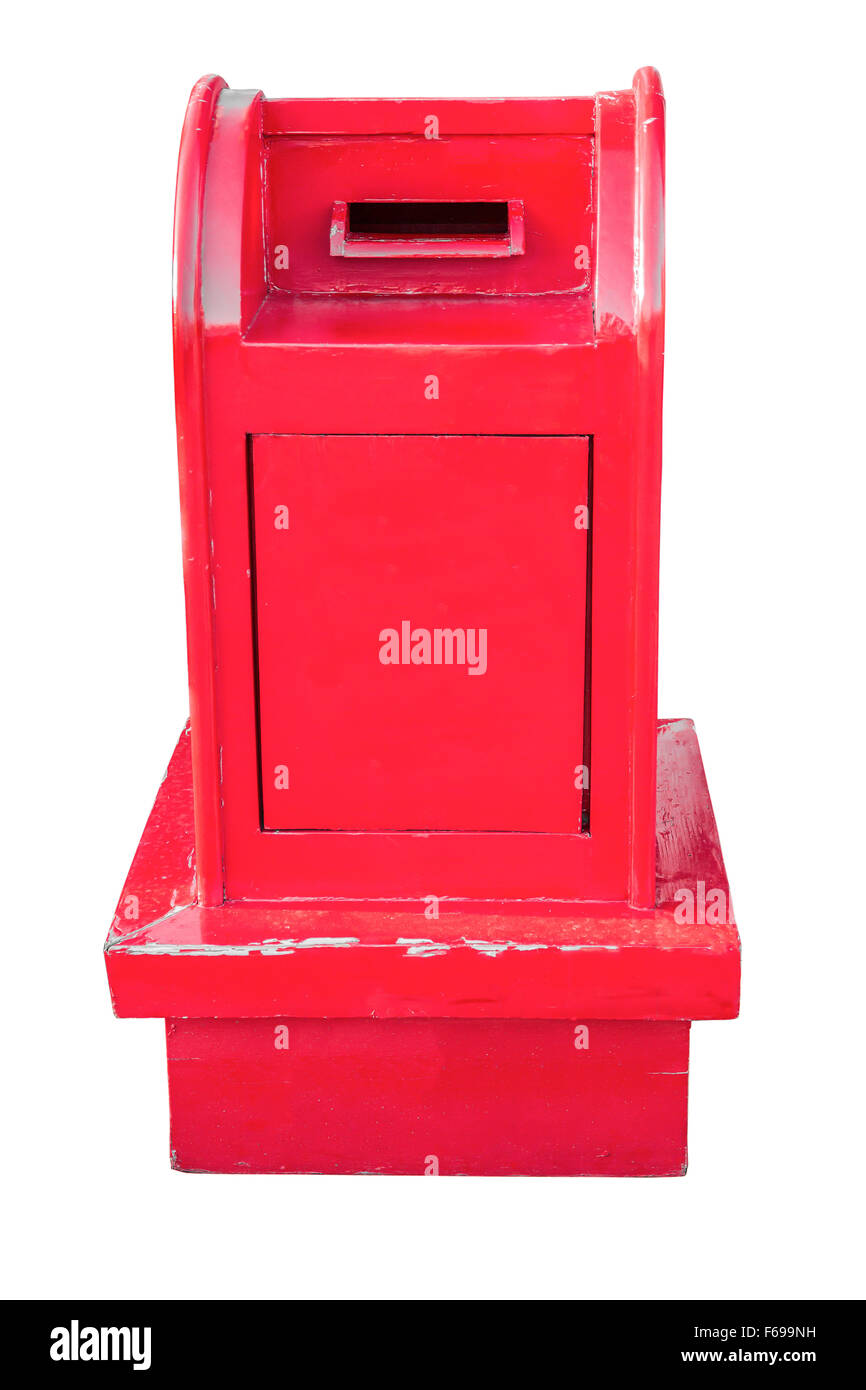 Red mail box over a white background Stock Photo