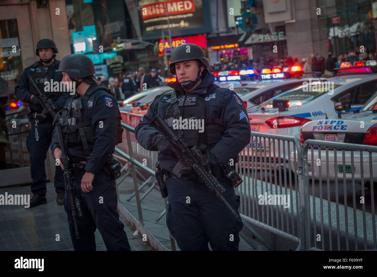New York, NY, USA. 14th Nov, 2015. The NYPD on patrol in Times Square ...