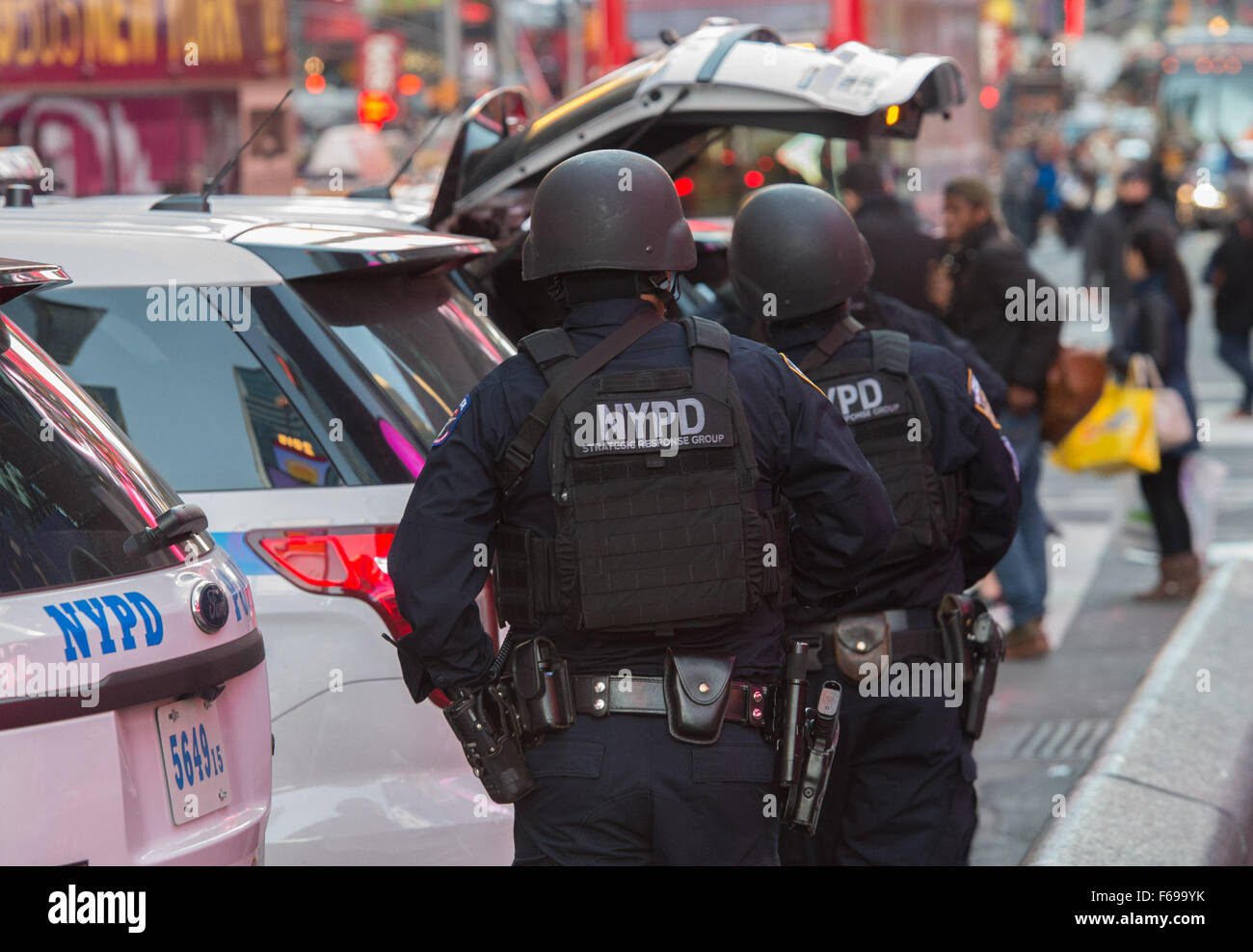 New York, NY, USA. 14th Nov, 2015. The NYPD on patrol in Times Square ...