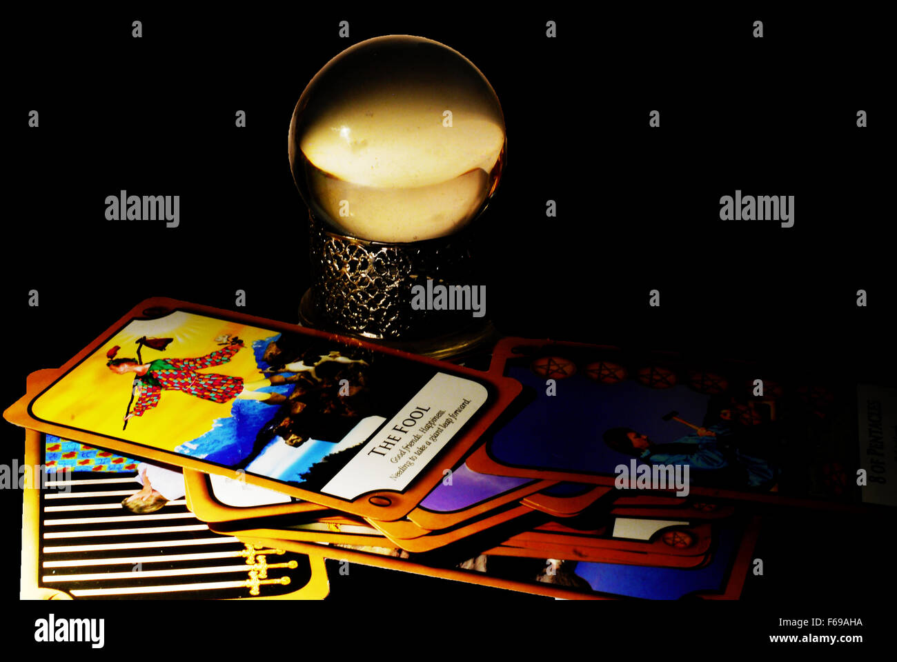 crystal ball,future,fortune teller ,gypsy,tarot,reading,fool,card, Stock Photo