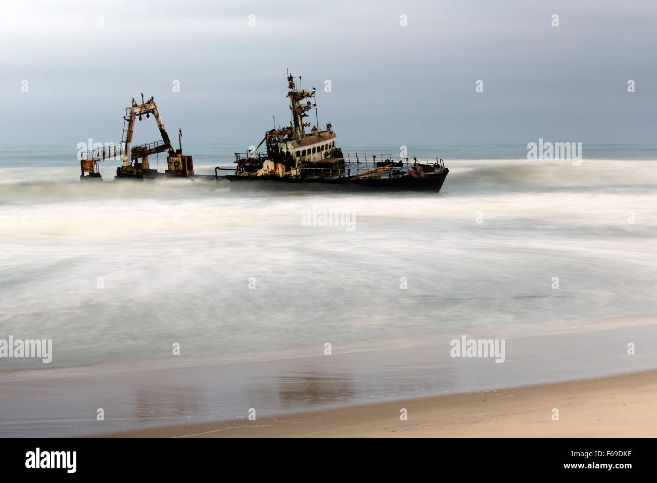 Skeleton Coast ship wreck, Namibia, Africa Stock Photo