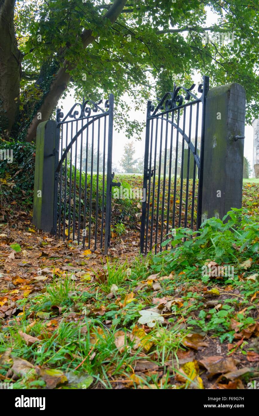 Wrought iron gates . England UK Stock Photo