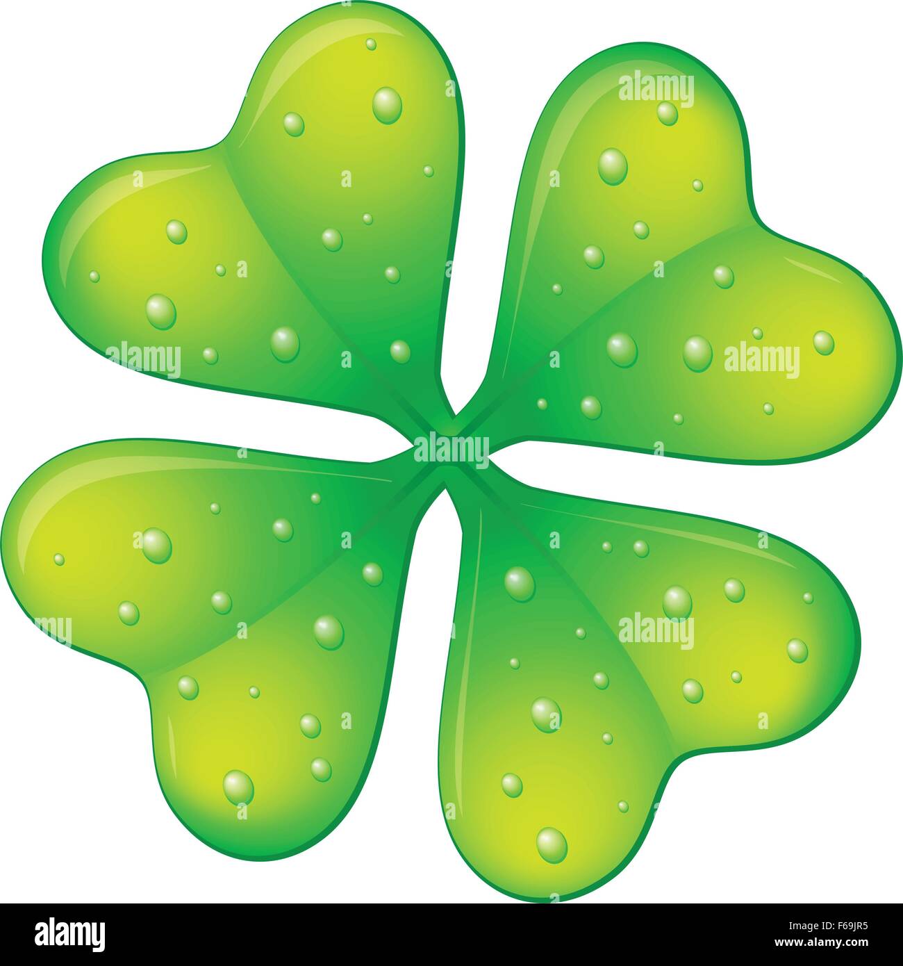 Green four leafs clover on a white background Stock Vector Image & Art ...