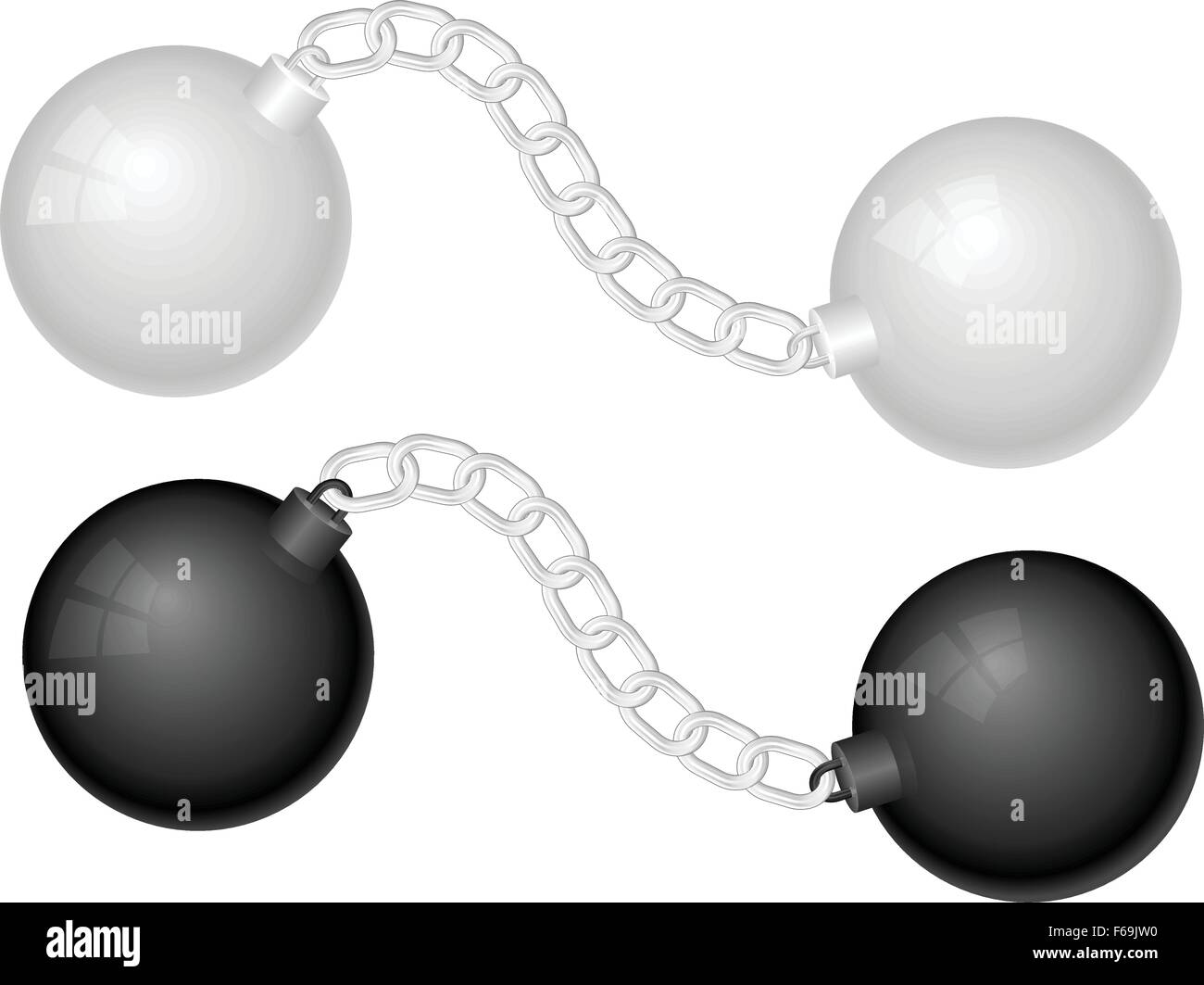 Two shackles on a white background. Stock Vector