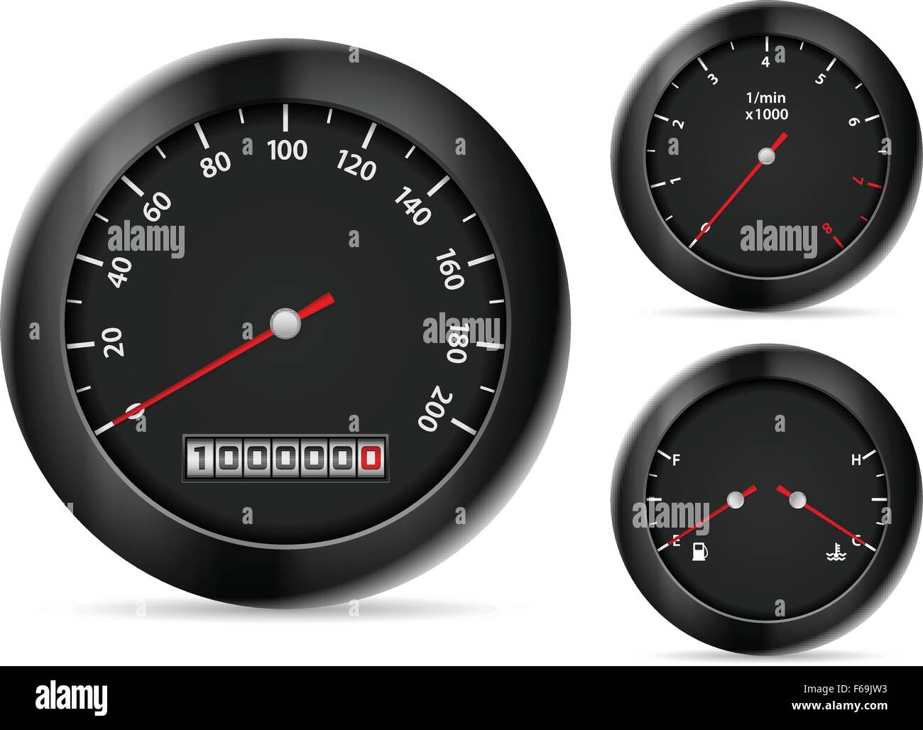 Car dashboard elements on a white background Stock Vector Image & Art ...