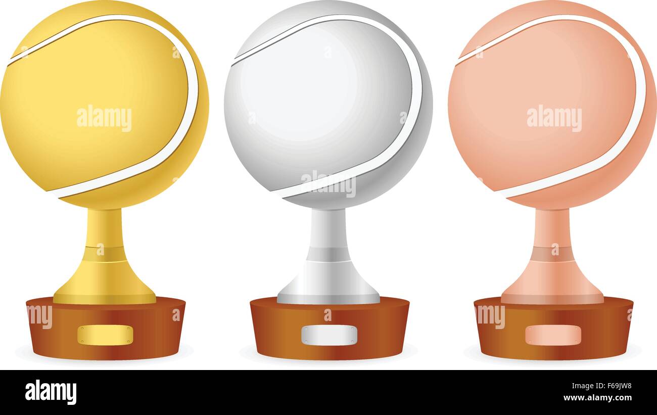 Tennis trophy set on white background. Vector illustration Stock Vector ...