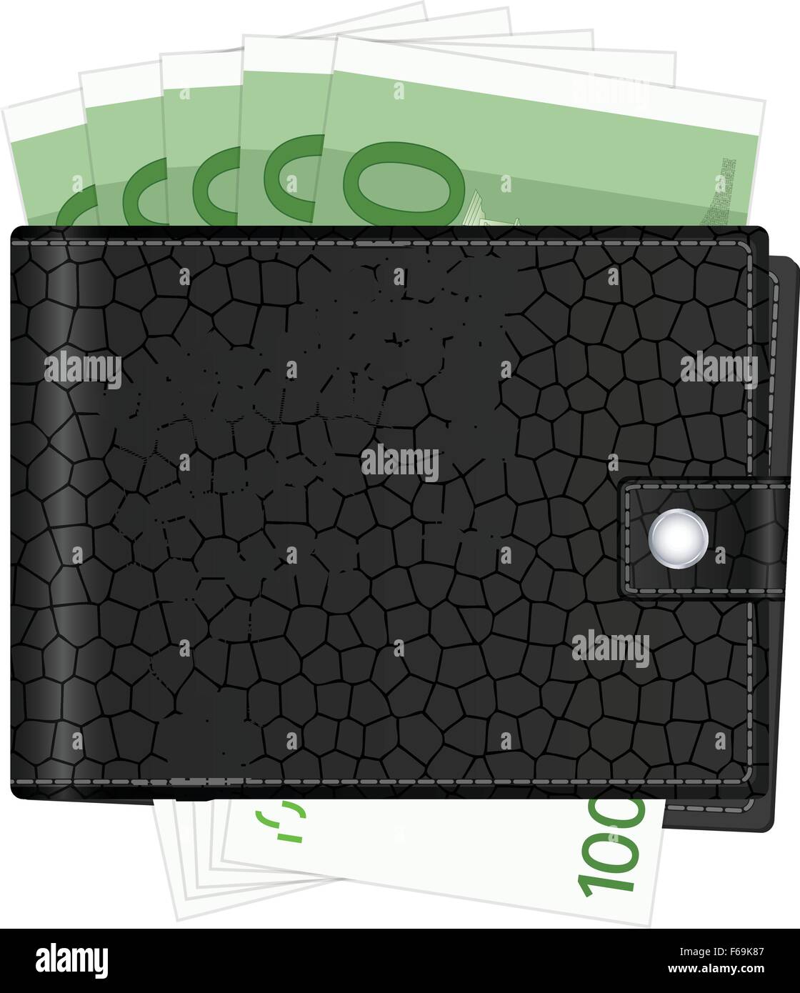 Wallet with euro banknotes and credit cards. Vector illustration Stock ...