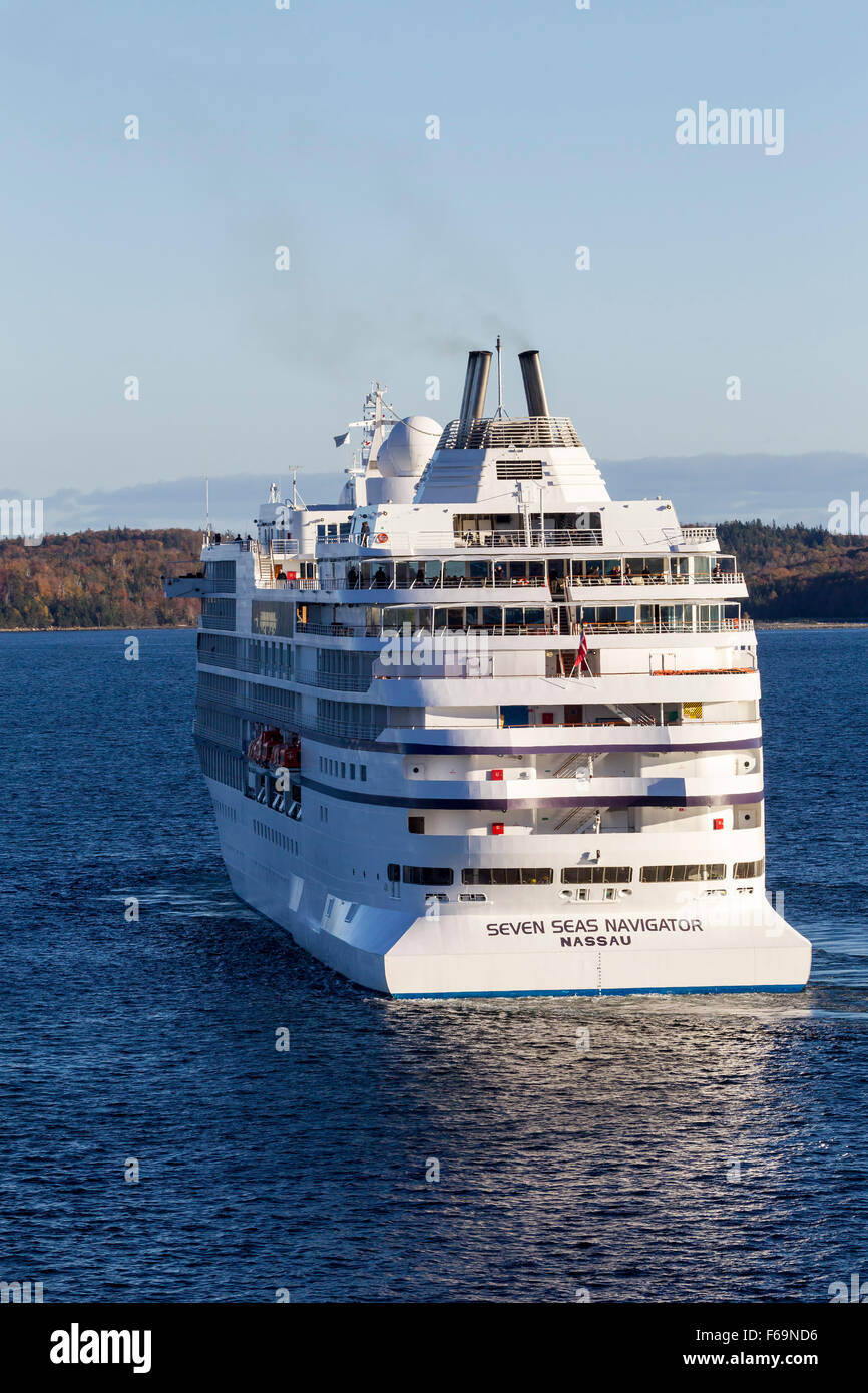 Cruise ship Regent, Seven Seas Navigator leaving Halifax, Nova Scotia